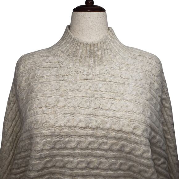 Marc New York Oatmeal Cable Knit Sweater 3X Plus Size Kimono Mock Neck - Picture 4 of 10